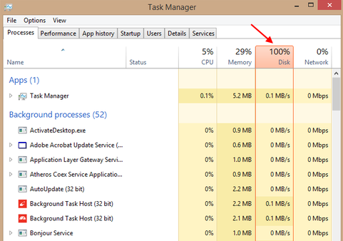 Arregle el uso del 100% de disco en Windows 10 Task Manager [resuelto]